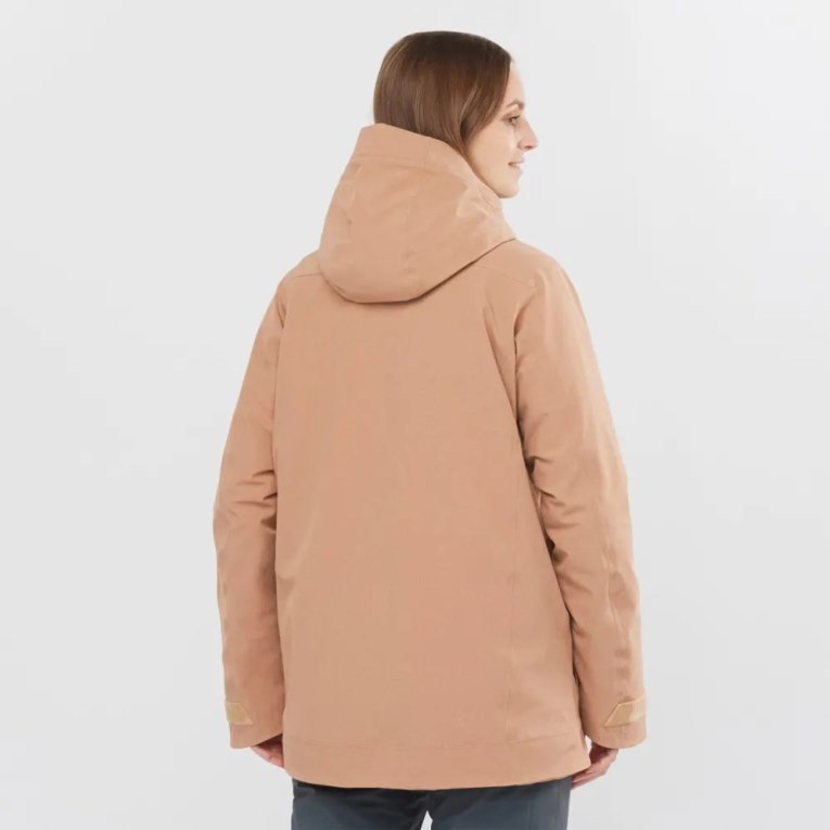 Apricot Salomon Stance Cargo Insulated Hooded Women's Ski Jackets | IE YB5876